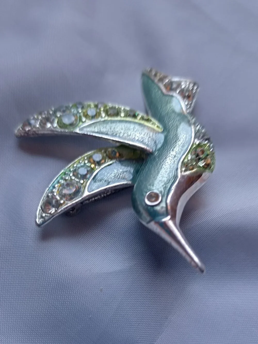 Liz Claiborne Enamel Hummingbird Brooch